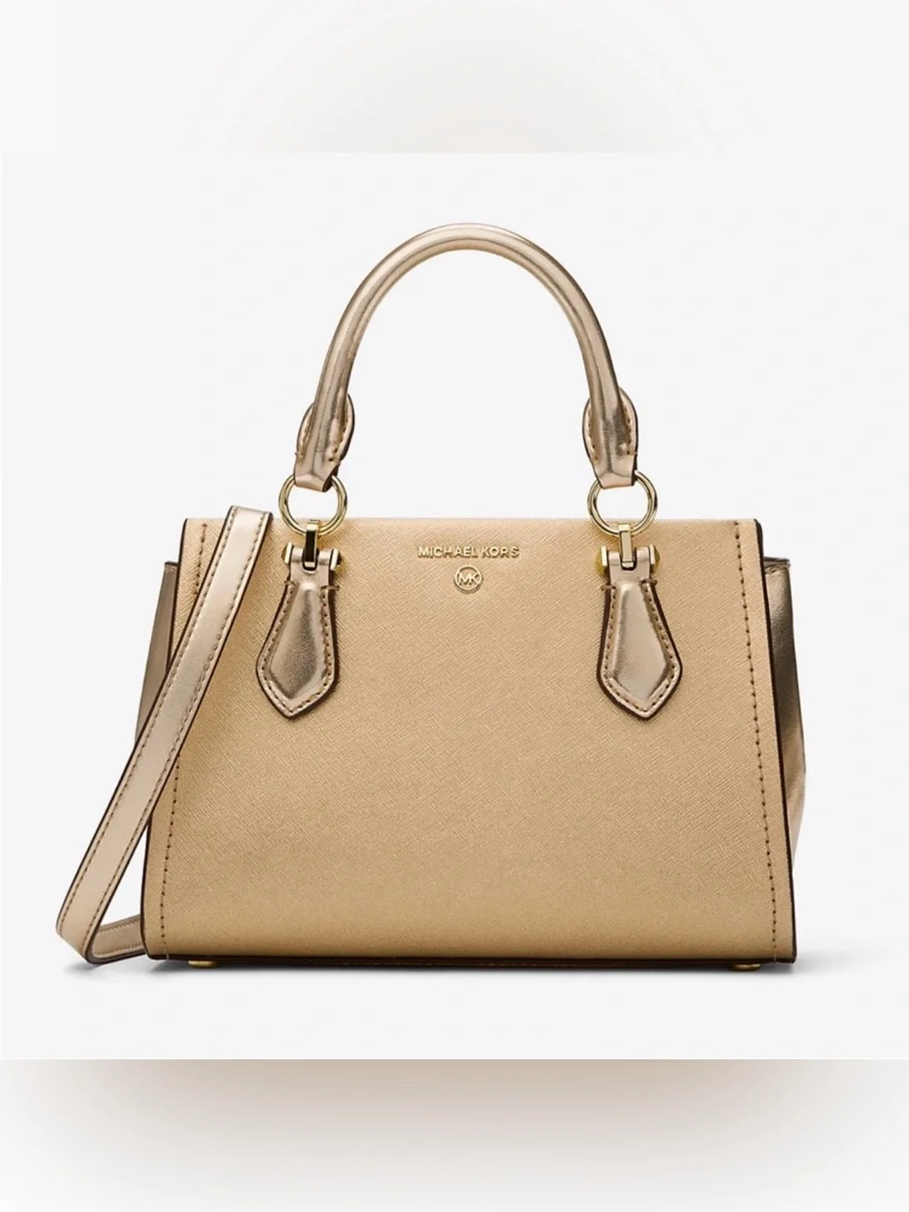 Michael Kors Metallic Gold Mini Saffiano Satchel